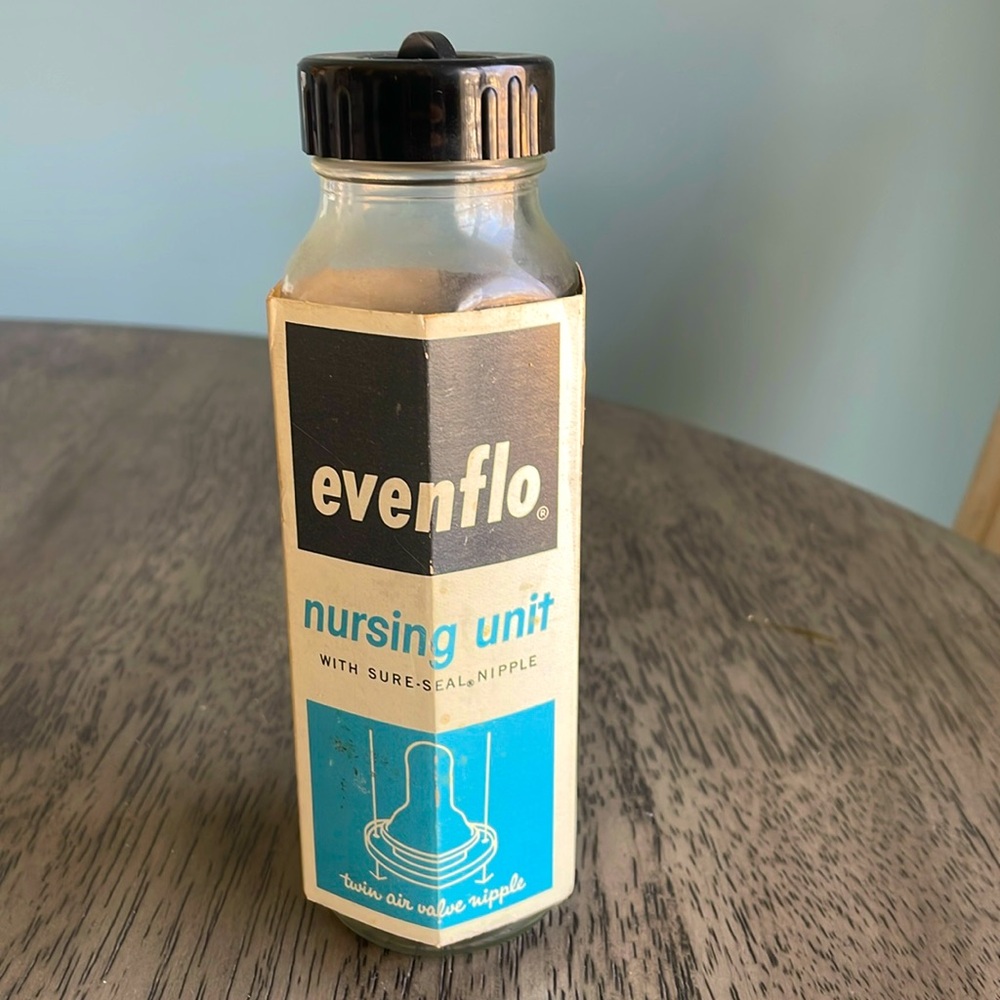 Vintage Evenflo Nursing Unit - 8oz Glass Baby Bottle